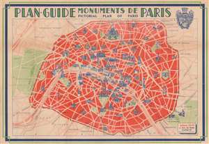 1942 SERP Tourist Map of Paris during German Occupation