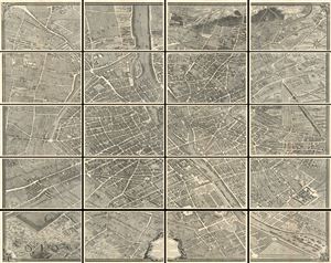 1739 Bretez - Turgot View and Map of Paris, France (c. 1900 Taride issue)