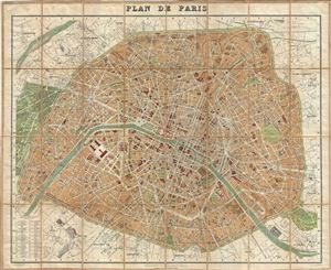 1891 Vuillemin Map or Plan of Paris, France
