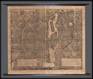 1550 Tapisserie Wall Map Plan of Paris (c. 1880 restrike)