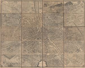 1739 Bretez - Turgot View and Map of Paris, France (c. 1900 Taride issue)