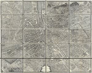 1739 Bretez Turgot View and Map of Paris, France (c. 1900 Taride issue)