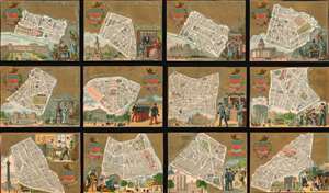 1860 Set of 12 Postcards of Arrondissements in Paris, France