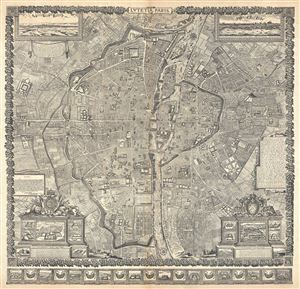 1652 Gomboust Map of Paris, France (c. 1900 Taride reissue)
