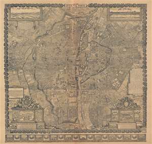 1652 Gomboust Map of Paris, France (c. 1900 Taride reissue)