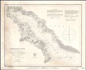 1850 U.S. Coast Survey Nautical Map of the Pasquotank River, North Carolina