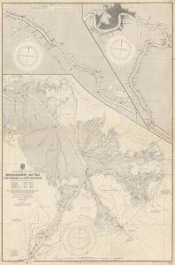 1919 British Admiralty Nautical Chart of the Mississippi River from New Orleans to its Mouth