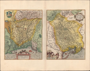 1595 Ortelius Map of Padua, Treviso, Venice, the Veneto Region, Italy