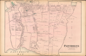 1873 Beers Map of Patchogue, Long Island, New York