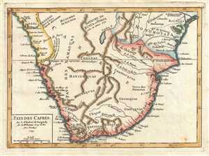 1749 Vaugondy Map of Southern Africa