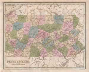 1846 Bradford Map of Pennsylvania