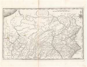 1795 Carey / Lewis Map of Pennsylvania