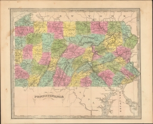 1849 Greenleaf Map of Pennsylvania