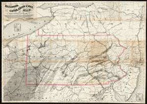 1869 Sheafer Map of Pennsylvania showing Railroads, Canals, Coal and Oil Fields