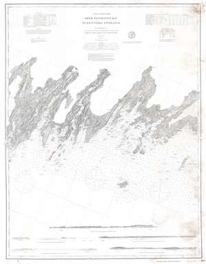 1888 U.S. Coast Survey Nautical Chart / Map of the Central Coast of Maine