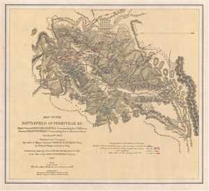 1877 Ruger and Anton Map of the Battlefield of Perryville, Kentucky