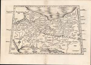 1535 Laurent Fries Ptolemaic Map of the Persian Empire (Iraq and Iran)
