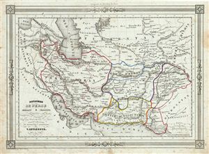1852 Lavasseur Map of Persia