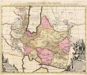 1705 Adriaan Reland Map of the Persian Empire