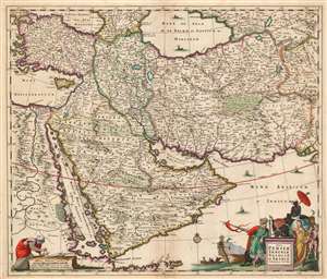 1658 De Wit Map of Persia, Arabia and the Near East