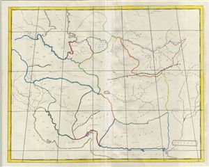 1823 Manuscript Map of Persia in Antiquity (Iran, Iraq, Afghanistan)