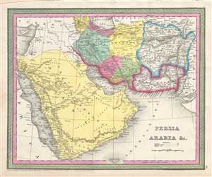 1854 Mitchell Map of Persia and Arabia