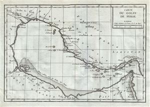 1770 Delisle de Sales Map of the Persian Gulf:  Bahrain, Emirates, Dubai, Iran