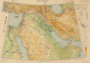 1945 War Office Map of Arabia, Persian Gulf Region, World War II