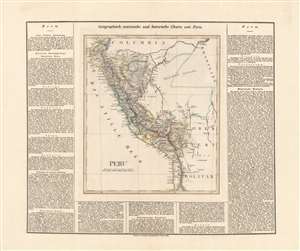 1827 Carey and Lea Map of Peru, German Edition
