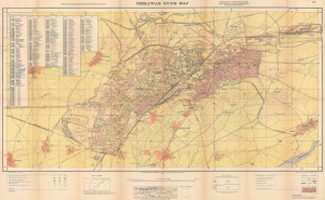 1935 Survey of India Map of Peshawar, Pakistan
