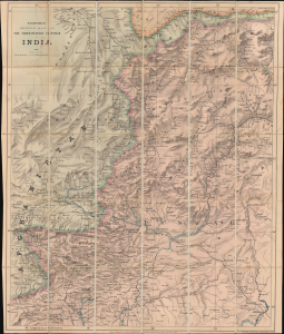 1897 Stanford Map of Northern Pakistan and eastern Afghanistan: Peshawar