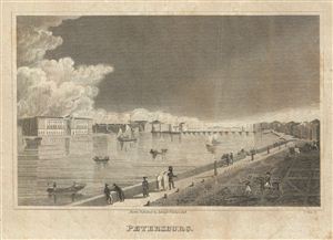 1828 Malte-Brun View of Saint Petersburg, Russia