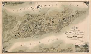 1889 Page Promotional Map of Petit Manan (near Mount Desert, Steuben, Maine)