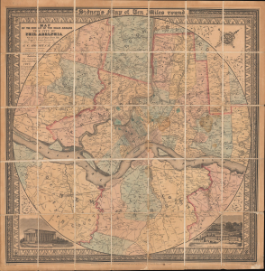 1847 Sidney and Smith Map of Philadelphia (Ten Miles Around)