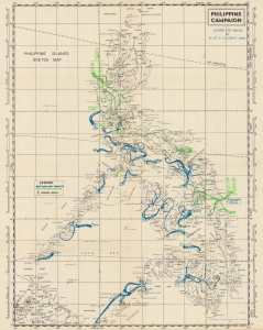 1945 U.S. Army Map of the Philippines and the Philippine Campaign