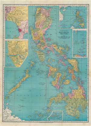 1913 Rand McNally Pocket Map of the Philippines