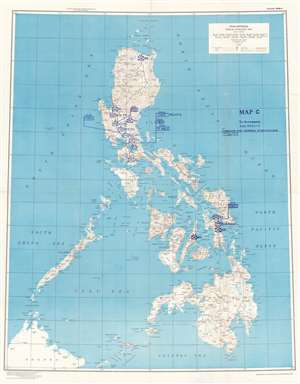 1944 Army Map Service Map of the Philippines During World War II