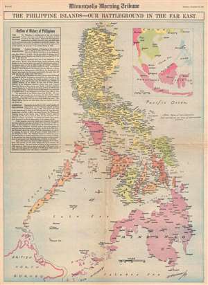 1941 Wisner and Minneapolis Morning Tribune Map of the Philippines