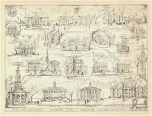 1960 Powel Composite View of Phillips Academy, Andover, Massachusetts