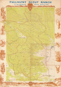 1960 Boy Scouts of America Pictorial Map of Philmont Scout Ranch, New Mexico