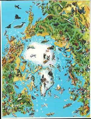 1957 Westermann Pictorial Map of the Arctic / North Pole