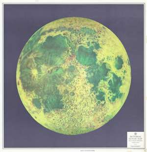 1963 Army Map Service Pictorial Map of the Moon