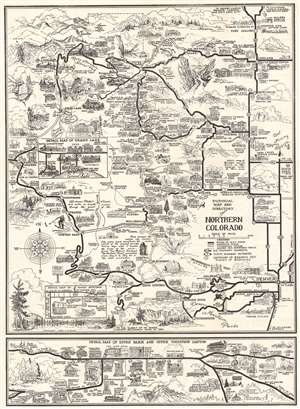 1940 Ruth Pictorial Map of Northern Colorado and Estes Park