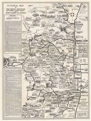 1942 Ruth Pictorial Map of Northern Colorado and Estes Park