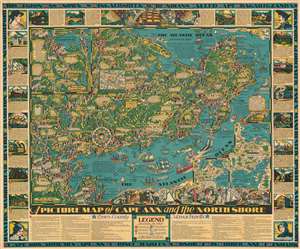 1934 Goff Pictorial Map of Cape Ann, Massachusetts