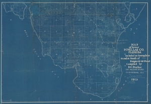 1913 Prather Map of Pinella, St. Petersburg, Tampa Bay, Florida