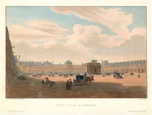 1845 Arnout View of the Place Carrousel and the Tuileries Palace