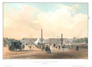 1844 Arnout View of the Place de la Concorde, Paris, France
