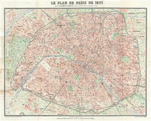 1873 Pierotti Pocket Map of Paris, France