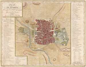 1782 Mentelle Map or Plan of Madrid, Spain
